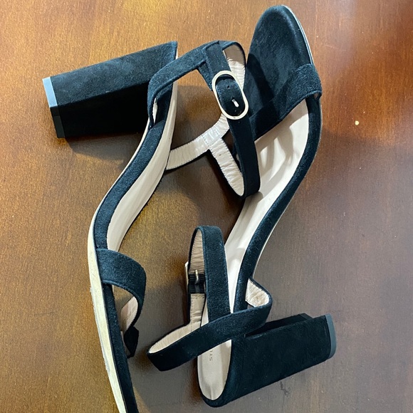 Stuart Weitzman Black Suede Heeled Sandals - Picture 6 of 8